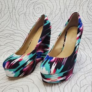 Le Chateau Multi Coloured Retro Wedge Heels